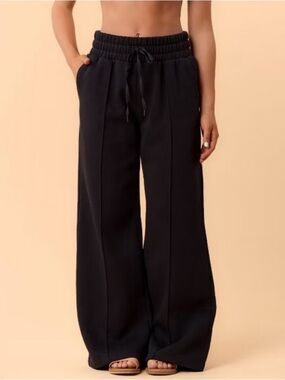 Blogilates Women's Travel Trouser High-Rise Wide Leg Sweatpants - Black S